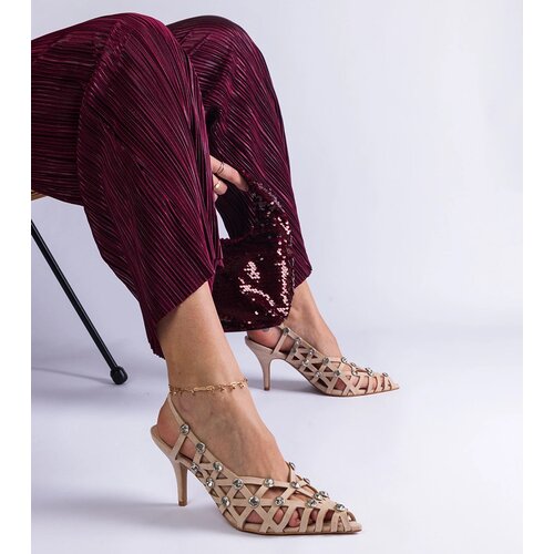 Gemre Beige braided sandals with stones Ellania Cene