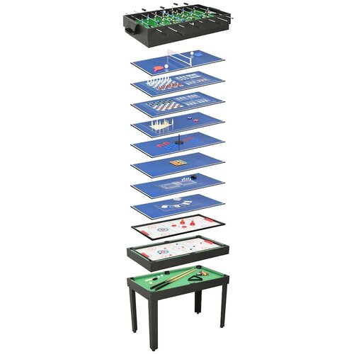 vidaXL 15-u-1 stol s više igara 121 x 61 x 82 cm crni Cijene
