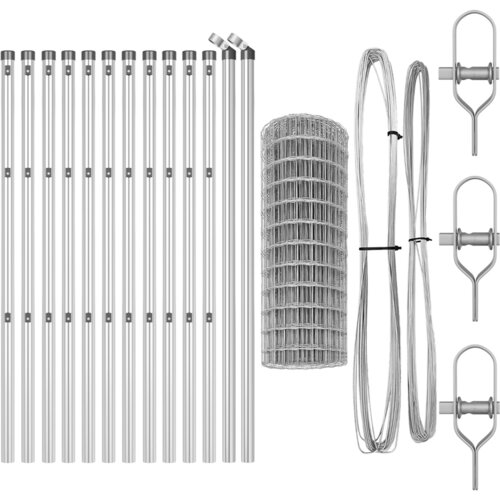 VidaXL Euro Ograda s 13 Postova 0.6x25 m Cinkani Čelik Slike
