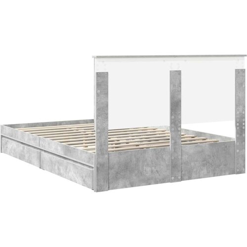  Okvir za krevet s ladicama Betonski sivi 150 x 200 cm Slike