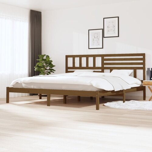 VidaXL Okvir za krevet od masivne borovine boja meda 200 x 200 cm Slike