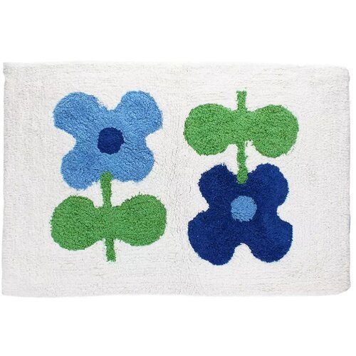 Rex London Bijela/plava kupaonska prostirka 50x80 cm Blue Flowers – Cijene