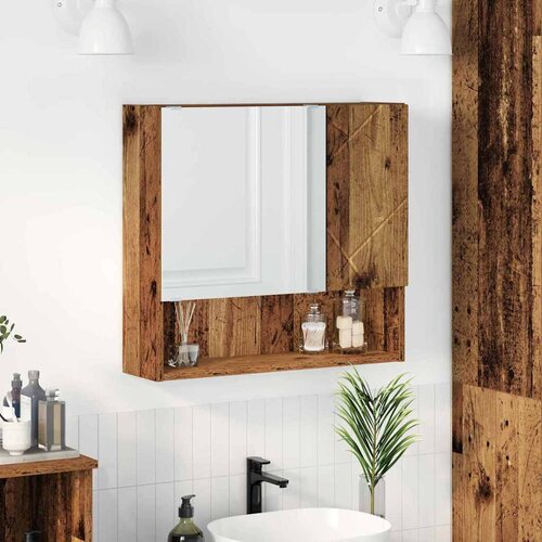 VidaXL Ogledalo ormar Staro drvo 59 x 17 x 55 cm Konstruirano drvo Slike