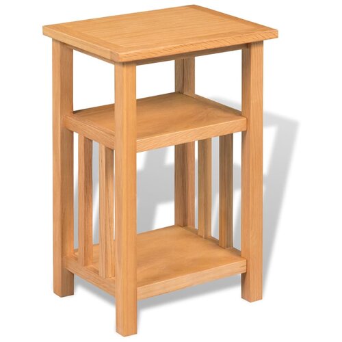VidaXL Odstavna mizica s polico za revije 27x35x55 cm trdna hrastovina, (20625479) Slike
