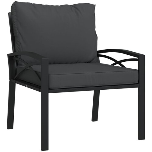 Maison Chic Vrtni Stoli - Stol za vrt s sivimi blazinami 68x76x79 cm jeklo JS695, (21878754) Cene