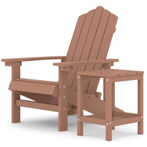 Maison Chic Vrtni Stoli - Stol za vrt Adirondack z mizico HDPE rjav JS597, (21878291) Slike