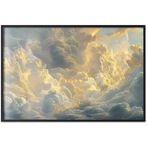  Plakat Last Breath of the Day: Clouds Illuminated by Evening Glow 30x21 Crni okvir Cijene