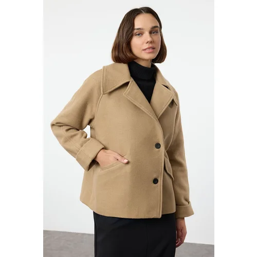 Trendyol Beige Regular Short Wool Coat