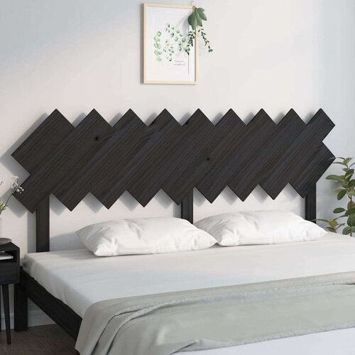  Uzglavlje za krevet Crno 178x3x80 5 cm od masivne borovine Slike