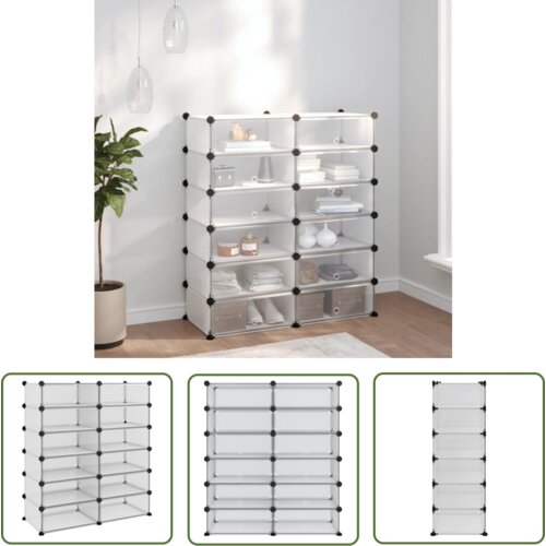 The Living Store Stojalo za čevlje prozorno 94,5x36,5x106 cm PP - Stojalo Za Čevlje, (21744397) Slike