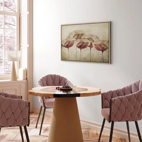  Slika - Flowers in Beige (1 Part) Wide 90x60 Slike