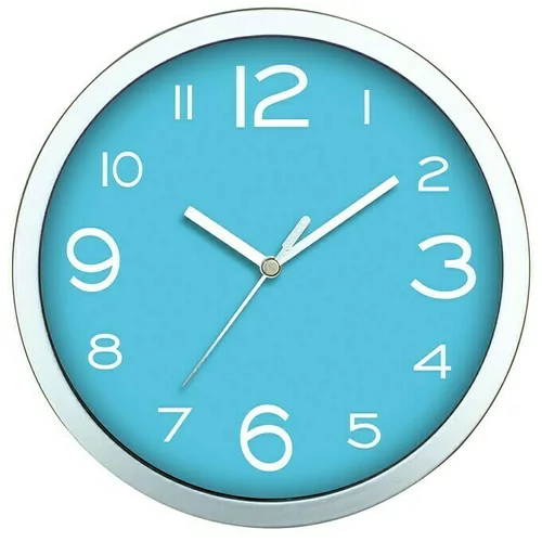 Okrugli Stenska ura Basic (premer: 20 cm, svetlo modre barve)