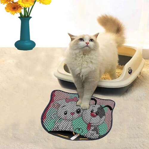 WALLXPERT Kdkafa0067 Multicolor Cat Litter Mat Cene