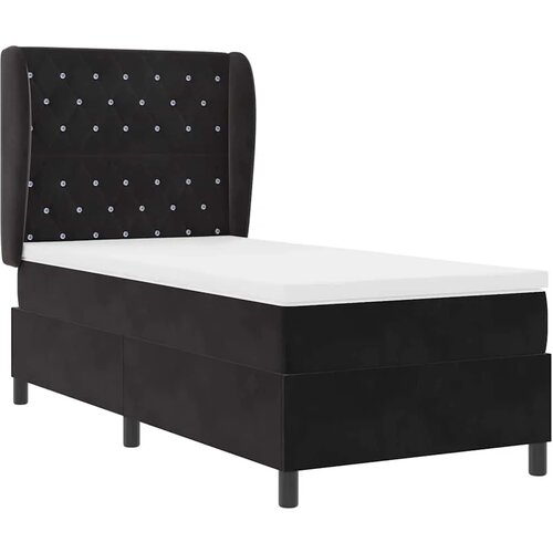 Box spring krevet s madracem Crna 200 x 100 cm Bar&amp;scaron;un - Crna 100 x 200 cm Kristal s dugmadima Slike