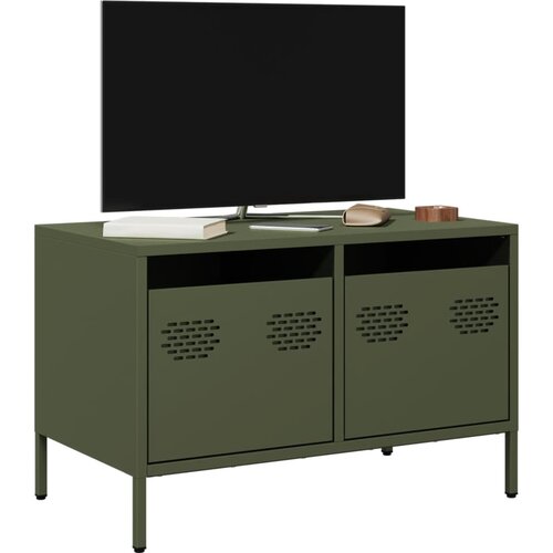 VidaXL TV omarica olivno zelena 68x39x43,5 cm hladno valjano jeklo Slike
