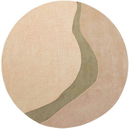 Acsento Vuneni Tepih Figari Khaki Round Slike