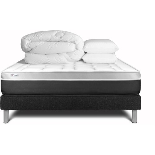 VITALIT Celoten paket za posteljo - Vzmetnica 160x200 cm + Vzmetni boksi z letvami (komplet) + 2 vzglavnika + Prevleka - Vital Soft, (21613158) Cene