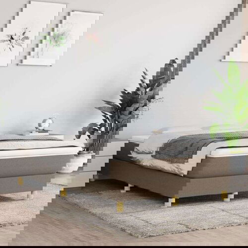  Za krevet s oprugama smeđesivi 120x200 cm od tkanine Slike