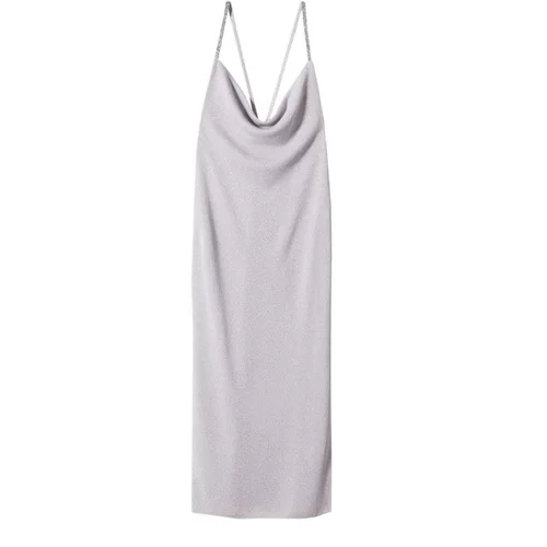 Mango Koktel haljina 'Longui' pastelno ljubičasta / srebro