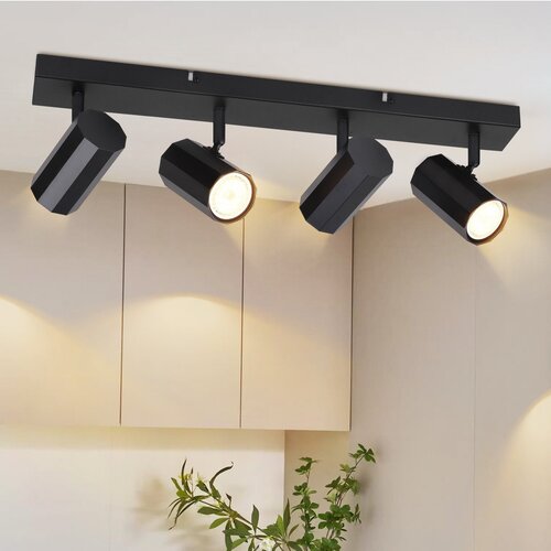 Nettlife 4 črne GU10 vintage kovinske stropne svetilke MAX. 25W za kuhinjo, jedilnico, dnevno sobo, spalnico, brez žarnic, (22116870) Cene