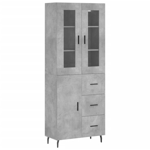 Maison Chic Visoka Komoda - Predalnik betonsko siva 69,5x34x180 cm inženirski les, (21719558) Cene