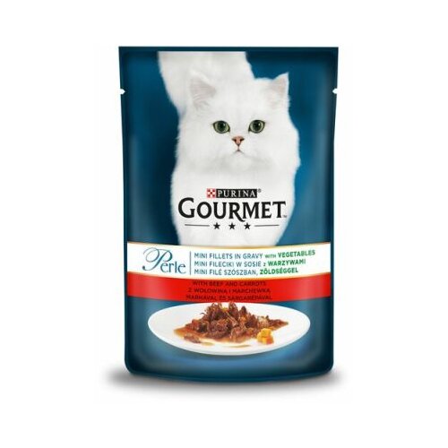 Purina sosić za mačke gourmet perle, govedina i šargarepa, 85g Slike