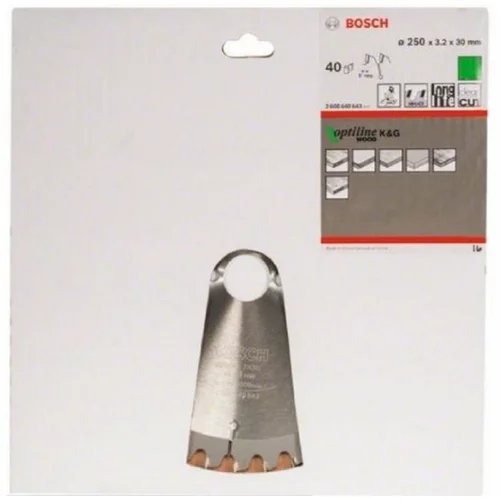 Bosch List za kružnu pilu (250 mm, Provrt: 30 mm, Debljina: 3,2 mm, 40 zubaca)