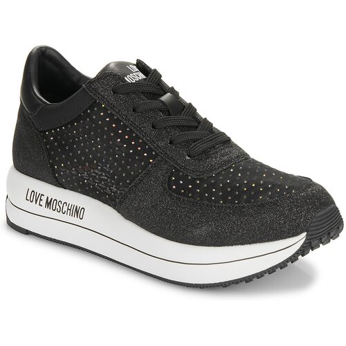 Love Moschino STRASS MESH GLITTER Crna Cijene