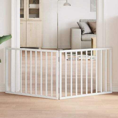 vidaXL Vrata za pse s 2 panela sklopiva bijela 160 cm od drva topole Cijene