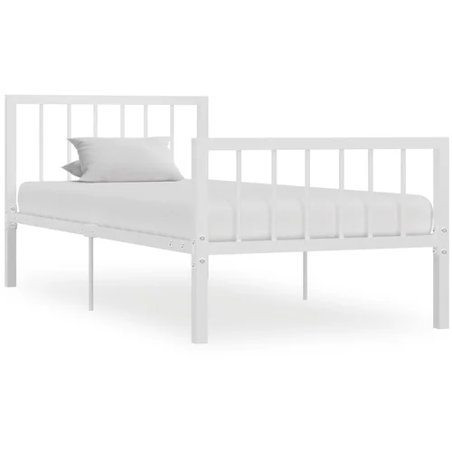 Okvir za krevet bijeli metalni 100 x 200 cm