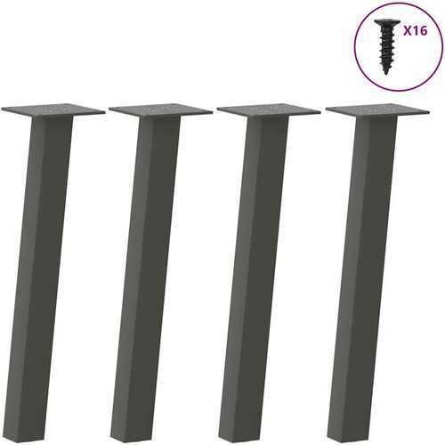  Noge za klubsko mizico 4 kosi antracitne 42 cm jeklo Cene