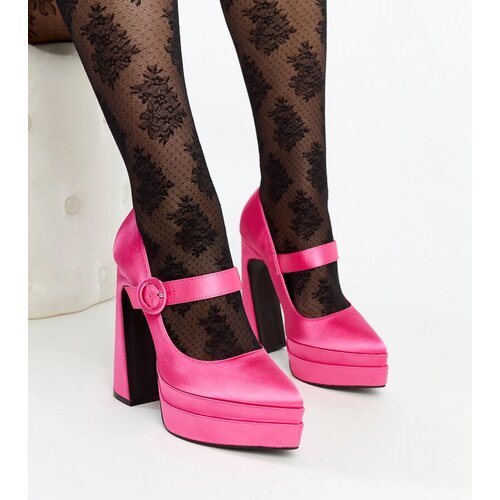 Gemre Dark Pink High Block Heel Pumps Mikea Cene
