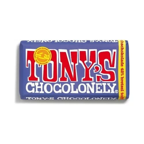 Tony's Chocolonely Mlečna čokolada 42%, preste in toffe