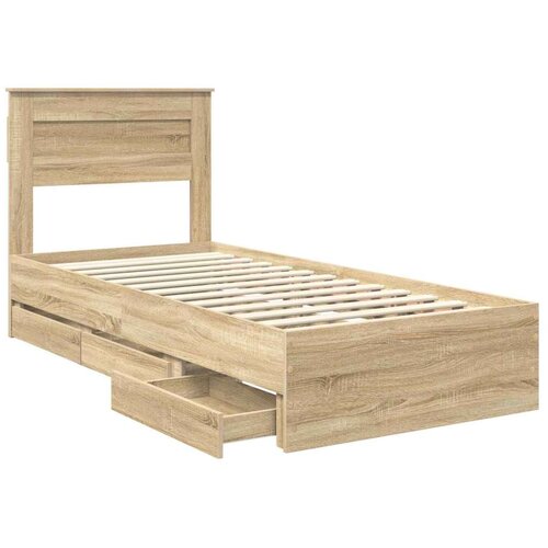  Okvir za krevet Sonoma hrast 75 x 190 cm Inženjersko Drvo - sonoma hrast 75 x 190 cm Slike
