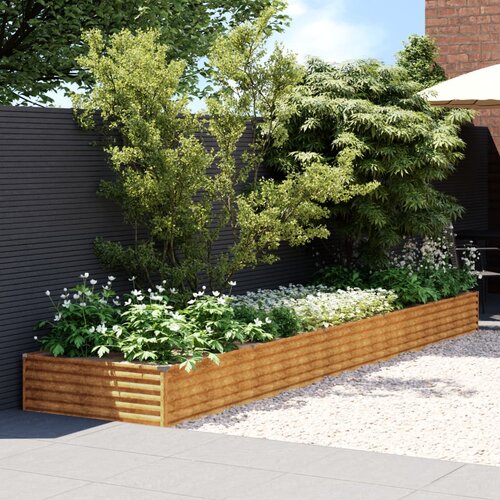 vidaXL Vrtna visoka greda 482x100x36 cm corten jeklo Cene