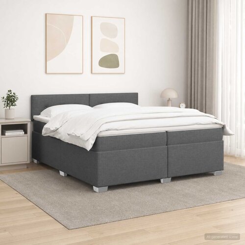  Krevet s box springom, madracem i LED-om Tamnosiva 200 x 200 cm Cijene