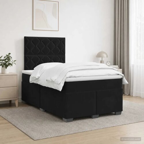  Boxspring krevet s madracem Crna 120 x 200 cm Bar&amp;scaron;un - Crna 120 x 200 cm Dizajn s rombovima Slike