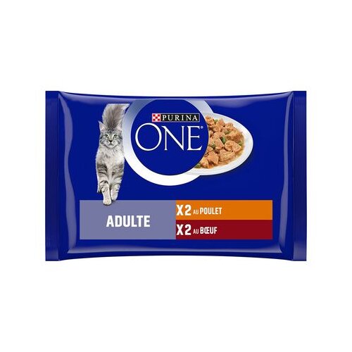 Purina ONE 4 x 85 g - Adult piletina i govedina Slike