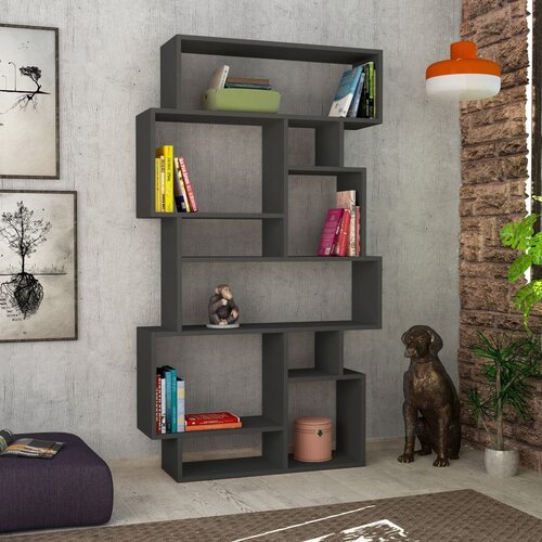 Hanah home Polica 96x168,5x25,5cm Antracit Cene