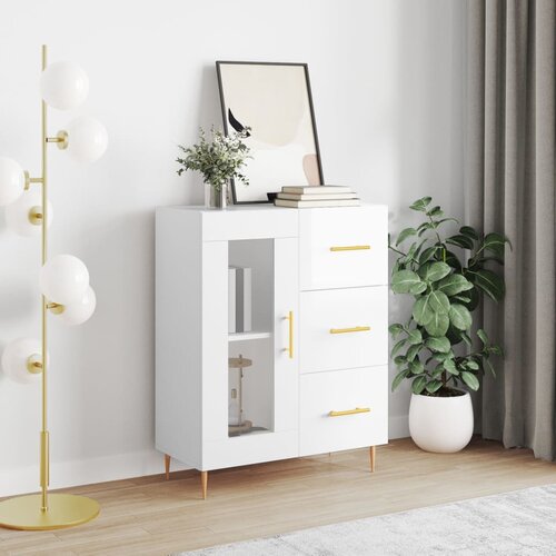 VidaXL Komoda sjajna bijela 69 5x34x90 cm od konstruiranog drva Slike