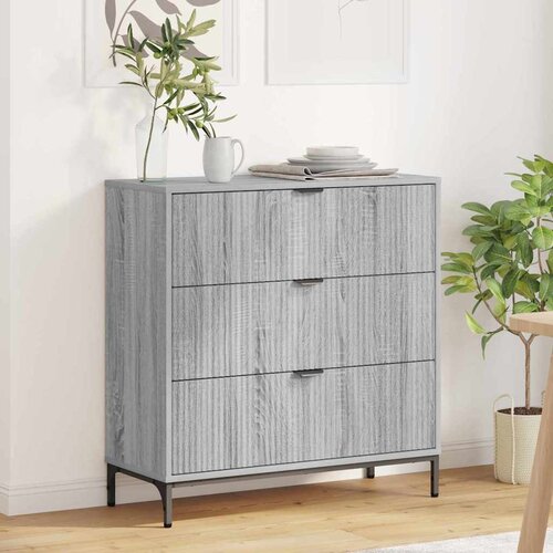 VidaXL Ormarić / Komoda s ladicama Sivi hrast sonoma 79,5 x 33 x 82 cm Slike