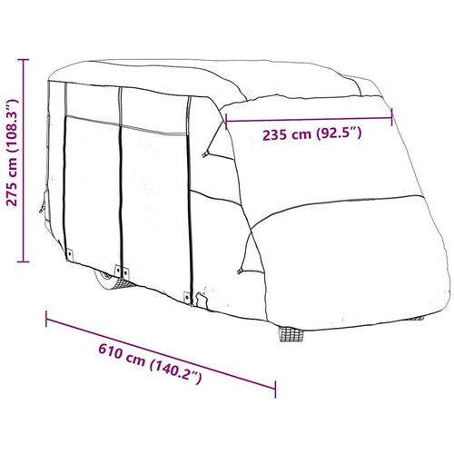 VidaXL Navlake za kamper sive 610x235x275 cm netkana tkanina Slike