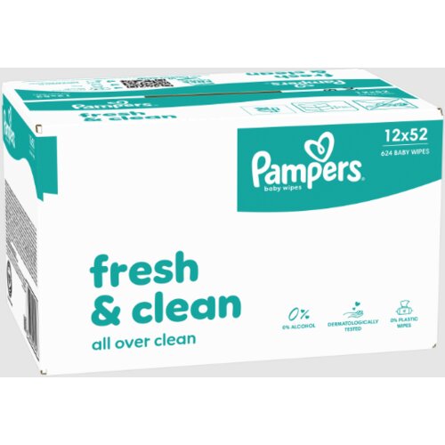 Pampers Fresh vlažne maramice, 12x52 kom / XXL Slike