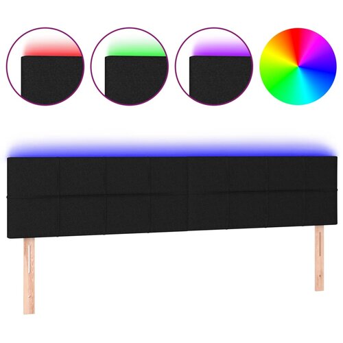 Maison Chic LED Posteljno vzglavje - Vzglavna omarica - Nočna omarica črno 160x5x78/88 cm blago, (21709945) Cene