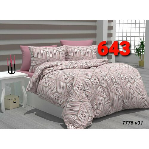 posteljina za bračni krevet roze linije Slike