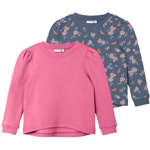 name it Sweater majica 'VIANJA' plava / svijetloplava / roza / roza