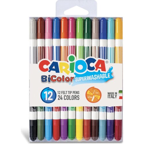 Carioca BiColor Double Felt Tip Pens - 12 kos. Cene