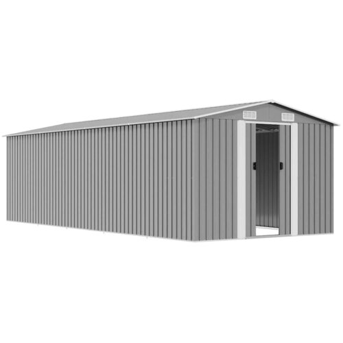  Vrtno spremi&amp;scaron;te 257 x 580 x 181 cm metalno sivo Slike