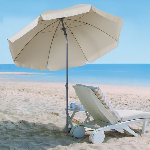 Outsunny zunanji dežnik, vrtni, patio prenosni Φ202cm z nagibnim krošnjami v kremasto belem poliestru, (20744493) Cene