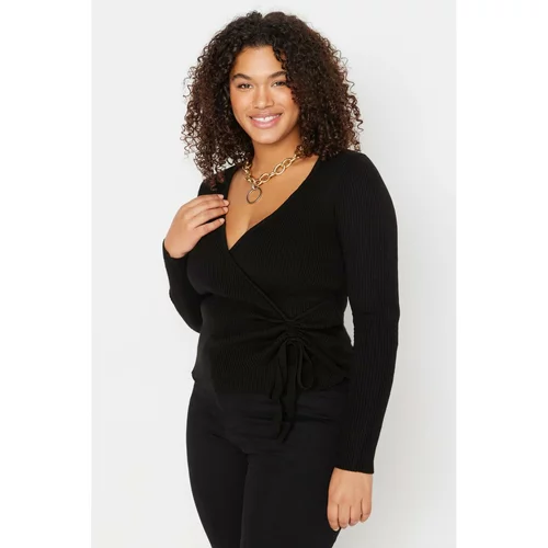 Trendyol Curve Plus Size Sweater - Black - Slim